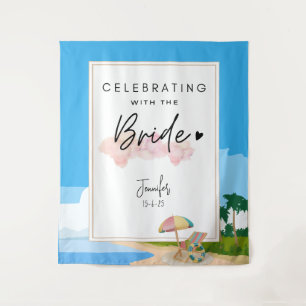 Strand Bachelorette achtergrond voor Hens Party Wandkleed
