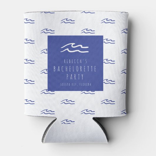 Strand Bachelorette Blue Wave Koelbox Blikjeskoeler (Voorkant)