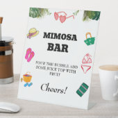 Strand Bachelorette Mimosa Bar Tafelbord Reclamebord Met Voetstuk (Insitu)