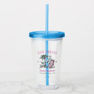 Strand Bachelorette Party bruidsmeisje Custom Acryl Drinkbeker