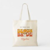 Strand Bachelorette Party Groovy Beach Bride Tote Bag (Achterkant)