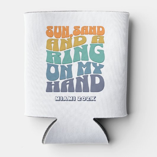 Strand Bachelorette Party Groovy Retro Beach Bride Blikjeskoeler (Voorkant)
