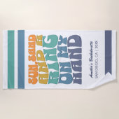 Strand Bachelorette Party Groovy Retro Beach Bride Strandlaken (Voorkant)