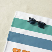 Strand Bachelorette Party Groovy Retro Beach Bride Strandlaken (In situ)