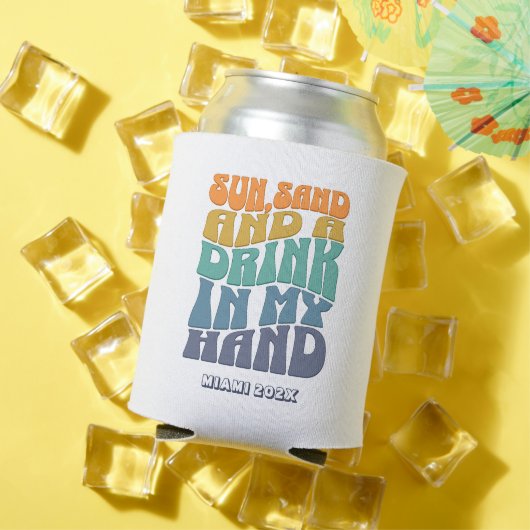 Strand Bachelorette Party Groovy Retro bruidsmeisj Blikjeskoeler (Insitu Zomer)