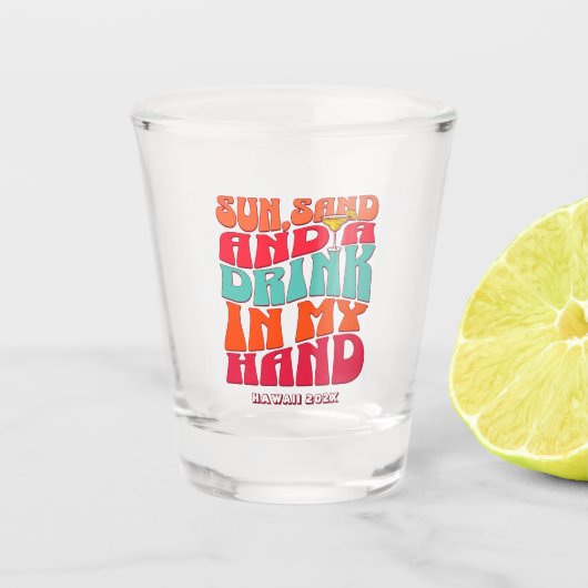 Strand Bachelorette Party Groovy Zand Drink Shot Glas (Voorkant)
