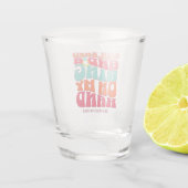Strand Bachelorette Party Groovy Zandring Shot Glas (Achterkant)