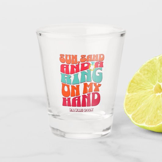 Strand Bachelorette Party Groovy Zandring Shot Glas (Voorkant)