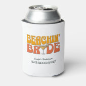 Strand Bachelorette Party Retro Strand Bruid Blikjeskoeler (Blikje Achterkant)