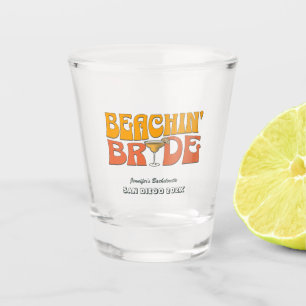 Strand Bachelorette Party Retro Strand Bruid Shot Glas