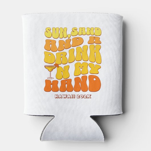 Strand Bachelorette Party Retro Zand Drink Blikjeskoeler (Achterkant)