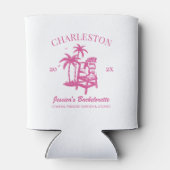 Strand Bachelorette Party Roze Aangepaste Bruidsme Blikjeskoeler (Achterkant)