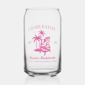 Strand Bachelorette Party Roze Aangepaste Bruidsme Blikvorm Glas (Voorkant)