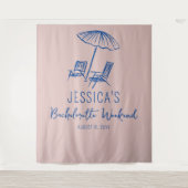 Strand Bachelorette weekend Achtergrond Fotocabine Wandkleed (Voorkant)