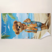 Strand Beer met zonnebril Strandlaken (Voorkant)