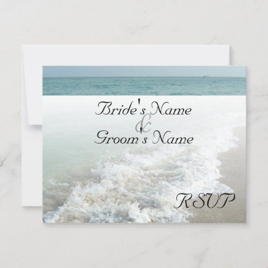 Strand Bestemming Bruiloft Matching RSVP White Wav (Voorkant)