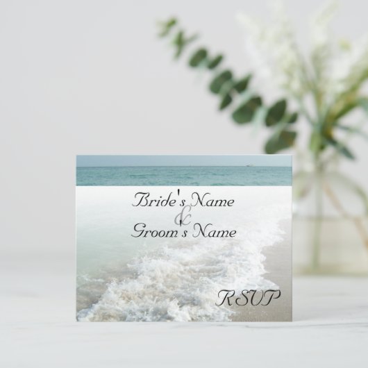 Strand Bestemming Bruiloft Matching RSVP White Wav (Staand voorkant)