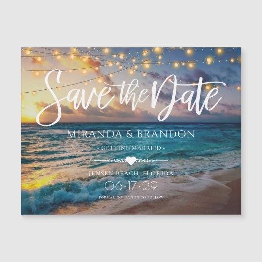 Strand Bestemming Bruiloft Save the Date Magnet (Voorkant)