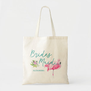 Strand bestemming flamingo bruiloft bruidsmeisje tote bag