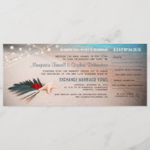 Strand Bestemming Huwelijk Boarding Pass Ticket