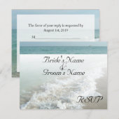 Strand Bestemming Trouwdag Overeenkomstige RSVP Wi (Voorkant / Achterkant)