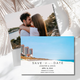 Strand Bestemming Trouwfoto Save the Date