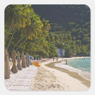 Strand bij Cane Garden Bay, eiland Tortola Vierkante Sticker