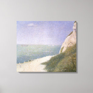 Strand bij Honfleur door Georges Seurat, Vintage K Canvas Afdruk