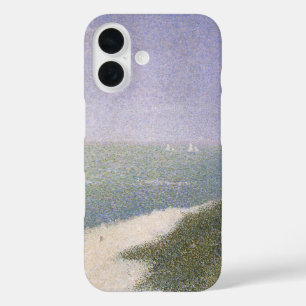 Strand bij Honfleur door Georges Seurat, Vintage K iPhone 16 Hoesje