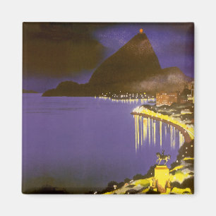 strand bij nacht in Rio de Janeiro, Brazilië Magneet