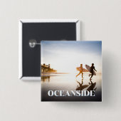 Strand bij Oceanside Vierkante Button 5,1 Cm (Voorkant /achterkant)