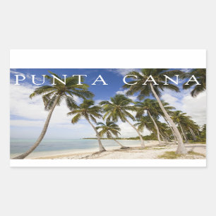 Strand bij Punta Cana   Dominicaanse Republiek Rechthoekige Sticker