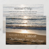 Strand bij Sunset Wedding Vow Vernieuwing Uitnodig Kaart (Voorkant / Achterkant)