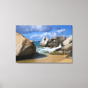 Strand bij Virgin Gorda, Britse Maagden Canvas Afdruk