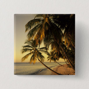 strand bij zonsondergang, Trinidad Vierkante Button 5,1 Cm