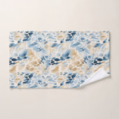 Strand Blauw en Tan Wave Patroon Bad Handdoek (Handdoek)
