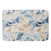 Strand Blauw en Tan Wave Patroon Badmat (Voorkant)