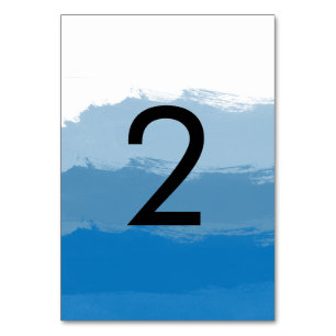 Strand Blauw Waterverf Bruiloft Kaart