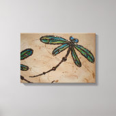 Strand Blauwe en Groene Libel Flit Canvas Afdruk (Voorkant)
