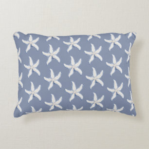 Strand Blauwe Witte Zeester Accent Kussen