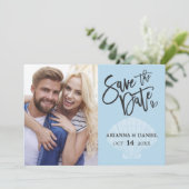 Strand Blauwe Zomer Save The Date (Staand voorkant)