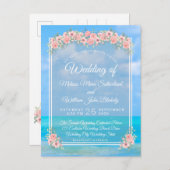 Strand Bloemen bruiloft Uitnodiging Briefkaart (Voorkant / Achterkant)