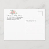 Strand Bloemen bruiloft Uitnodiging Briefkaart (Achterkant)