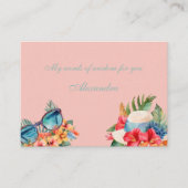 Strand Blush Roze Bloemen Tropisch Vrijgezellenfee Informatiekaartje (Voorkant)