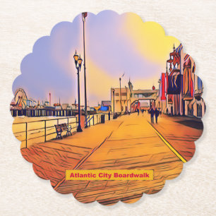 Strand Bordwalk Pop Art Kartonnen Onderzetters