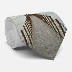 Strand Bridge Ocean Blue Water Vakantie Necktie 2 Stropdas