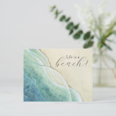 Strand Briefkaart Zomeruitnodiging (Staand voorkant)