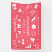 Strand Bruidsfeest Borrel Laatste Toast Koraal Roz Spandoek (Verticaal)