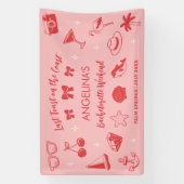 Strand Bruidsfeest Feest Kust Doodle Spandoek (Verticaal)