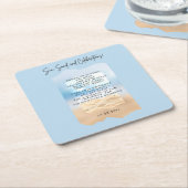 Strand Bruidsfeest Feestvieringen Vierkante Kartonnen Onderzetter (Schuin)